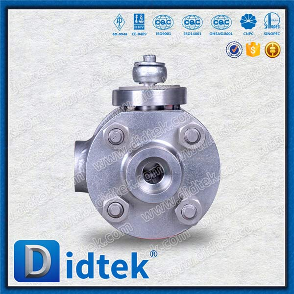 T Port Duplex Steel Alloy 20 Three Way Ball Valve