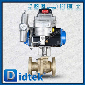 الألومنيوم البرونزي C95800 صمام الكرة الختم الناعم العائم الذي يعمل بالهواء المضغوط