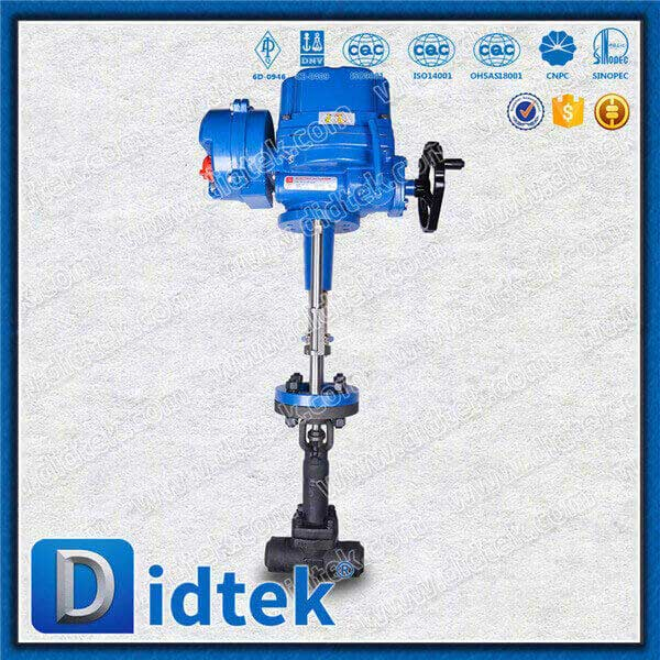 النموذج التحكم في خنق المكونات Bellow Globe Valve مع مشغل كهربائي ذكي