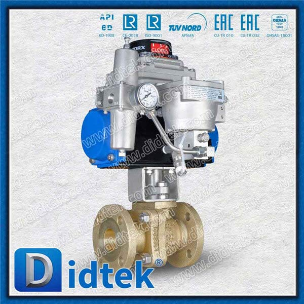 الألومنيوم البرونزي C95800 صمام الكرة الختم الناعم العائم الذي يعمل بالهواء المضغوط