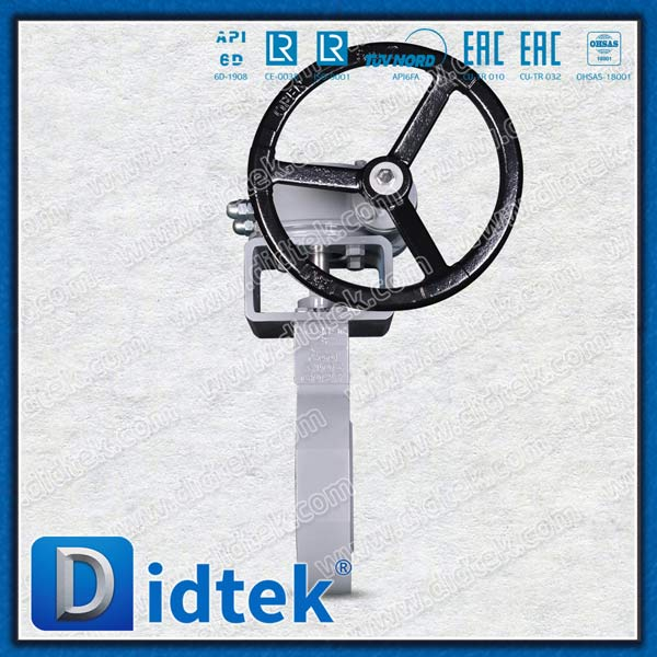 API 609 الغاز الطبيعي دودة العتاد صمام فراشة العروة الصلب مزورة
