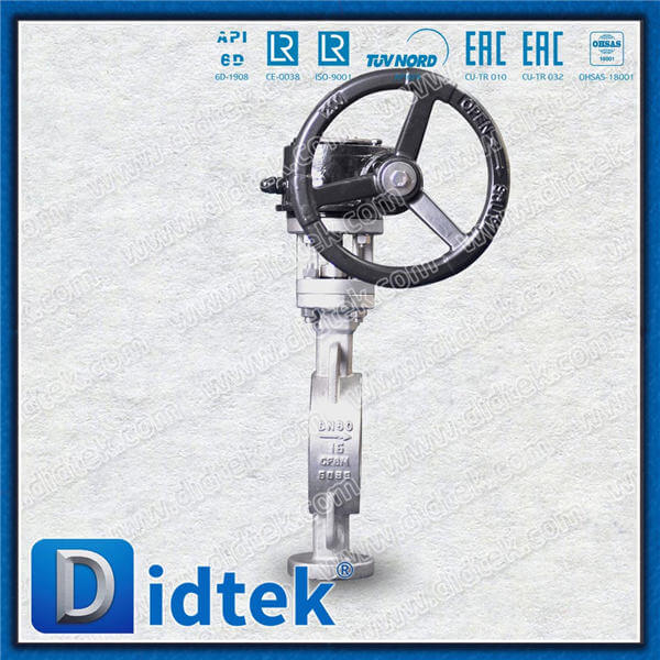 صمام الفراشة الويفر الثلاثي الأوفست DN80 CF8M Gear