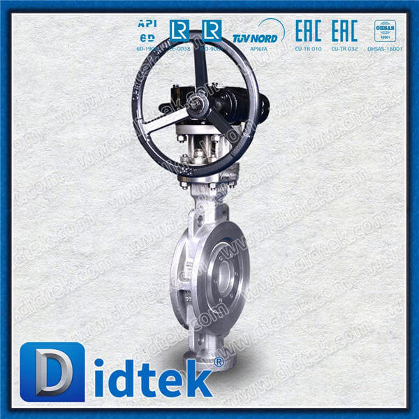 إزاحة ثلاثية Wafer Buttaerfly Valve DN150 CF8M GEAR