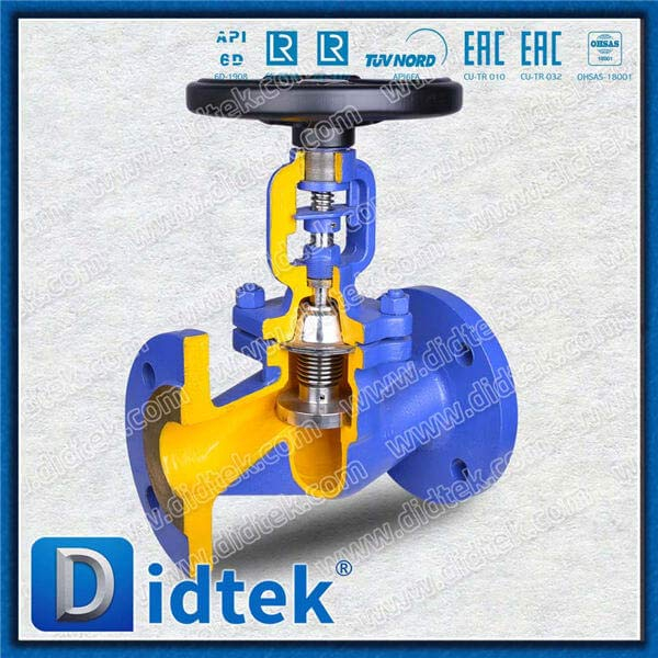 Din Bellow Globe Valve-DN50 1.0619 شفة عجلة اليد
