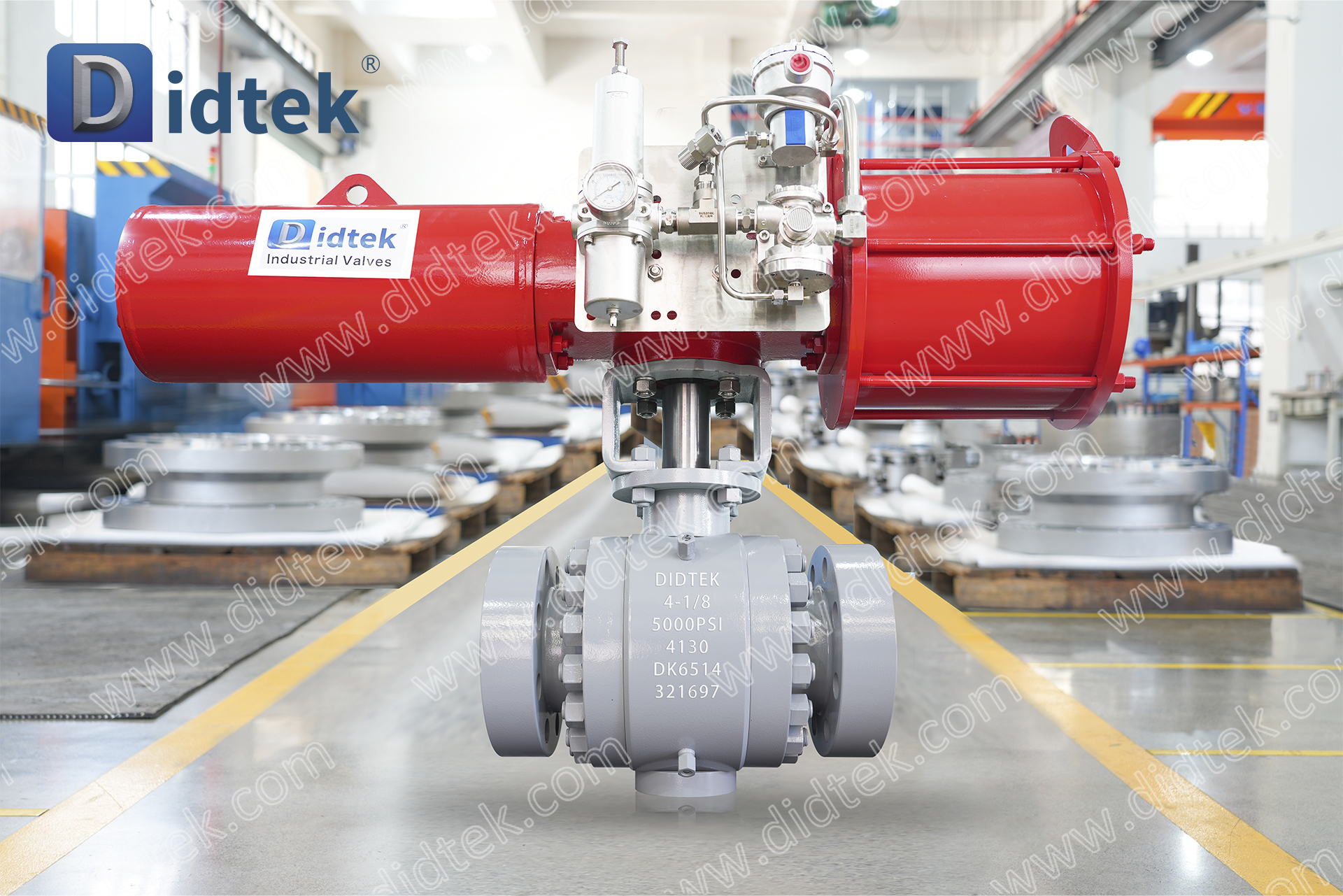 Didtek 4130 Flange FC مشغل هوائي واحد API6A صمام كروي فولاذي مزورة