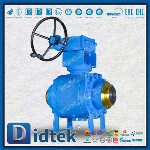 علبة التروس بعقب ملحومة DN150 3pcs صمام كرة Trunnion Metal