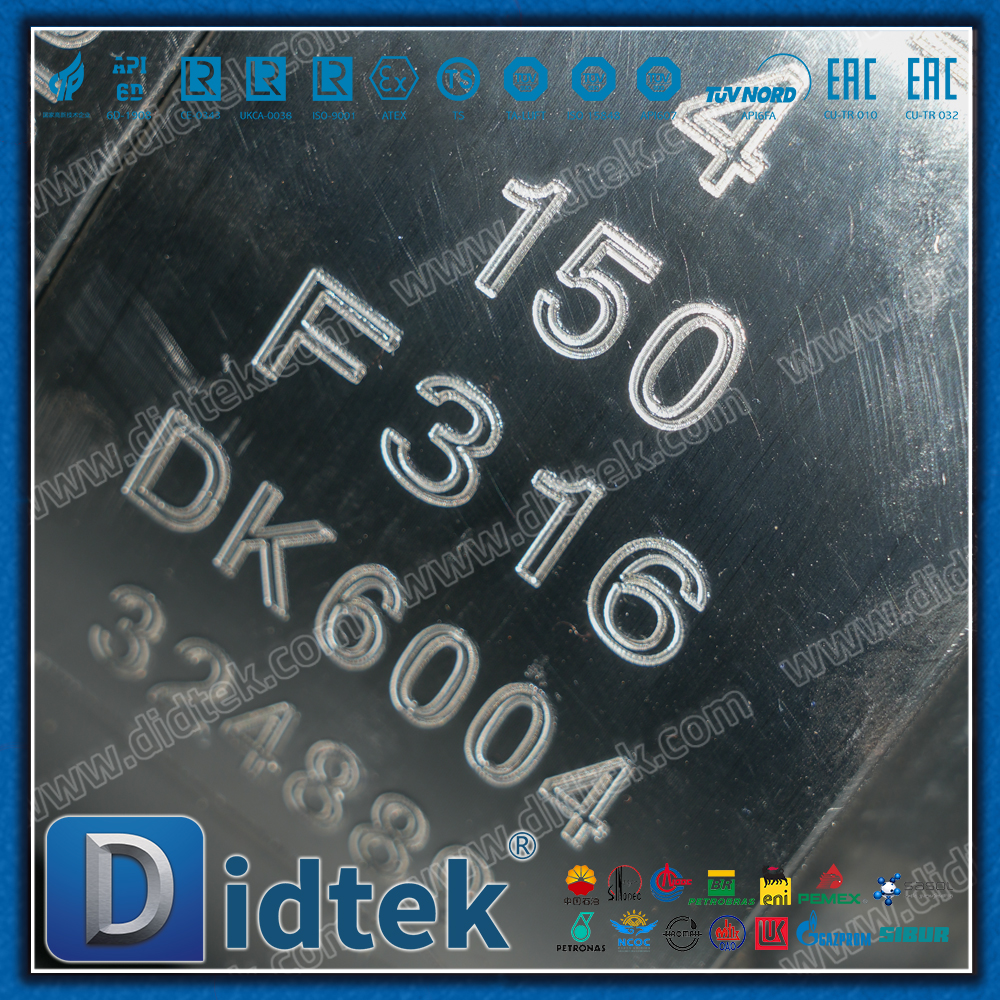 رافعة يدوية من الفولاذ المقاوم للصدأ Didtek F316 تعمل بصمام كروي مبرد ذو حواف