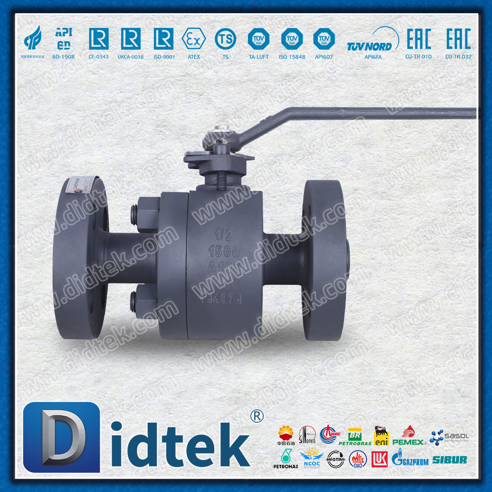 A105 1500LB ارتفاع ضغط الفوسفات حماية التآكل المعادن يجلس صمام الكرة العائمة 