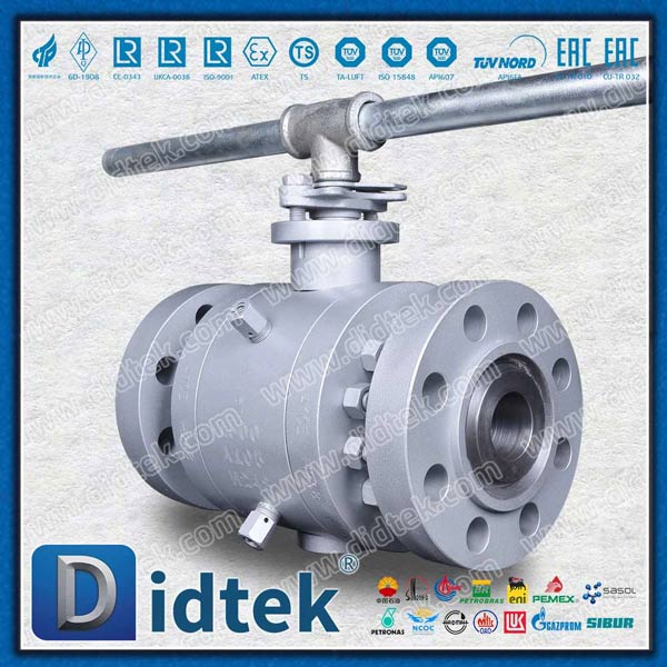 2 بوصة مضادة للتدفق الثابت Tek Peek Seat Seat Trunnion Ball Valve موردي