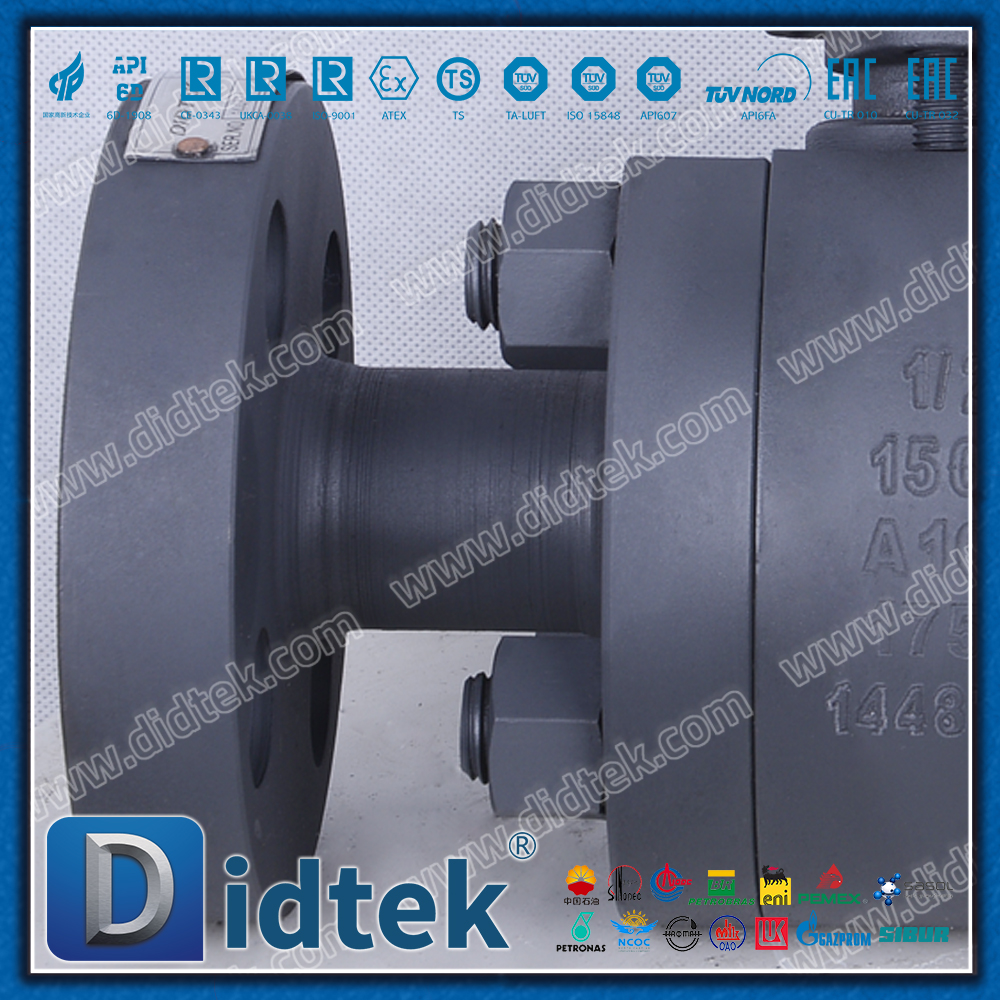 A105 1500LB ارتفاع ضغط الفوسفات حماية التآكل المعادن يجلس صمام الكرة العائمة 