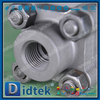3 قطع A105N صمام كروي معزز بخيط مقعد PTFE