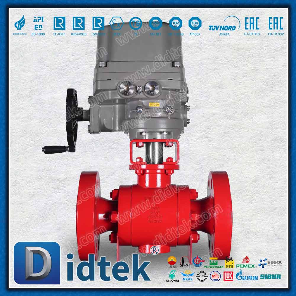 صمام كروي كهربائي F316 مرتكز الدوران مع طلاء من مادة البولي يوريثين