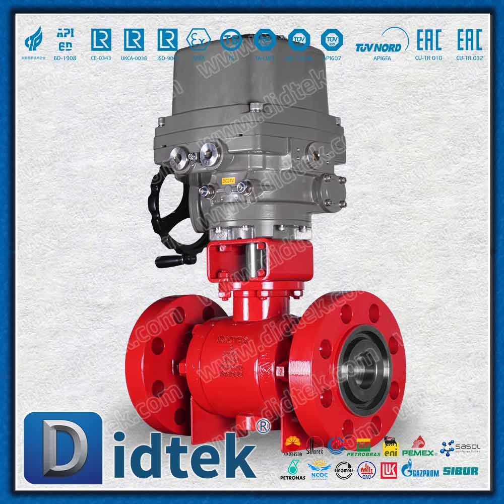 صمام كروي كهربائي F316 مرتكز الدوران مع طلاء من مادة البولي يوريثين