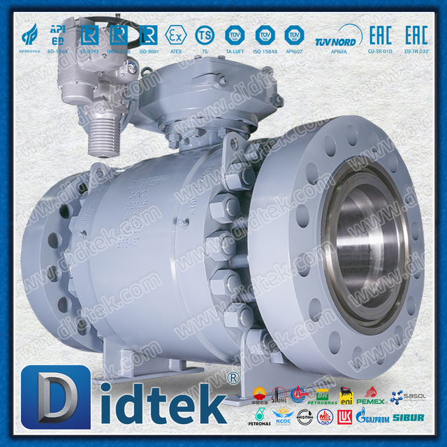 ESD الهندسة البحرية مرتكز الدوران صمام الكرة الكهربائية Auma للغاز عالي الضغط