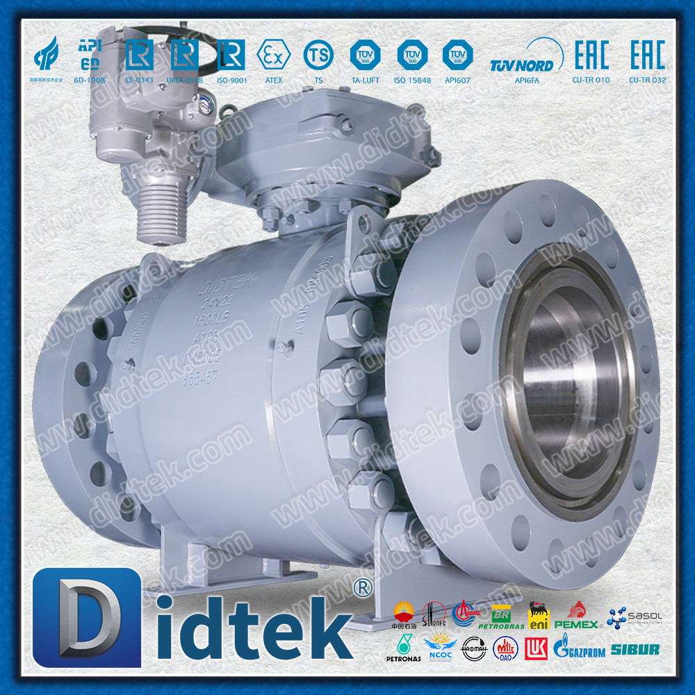 ESD الهندسة البحرية مرتكز الدوران صمام الكرة الكهربائية Auma للغاز عالي الضغط