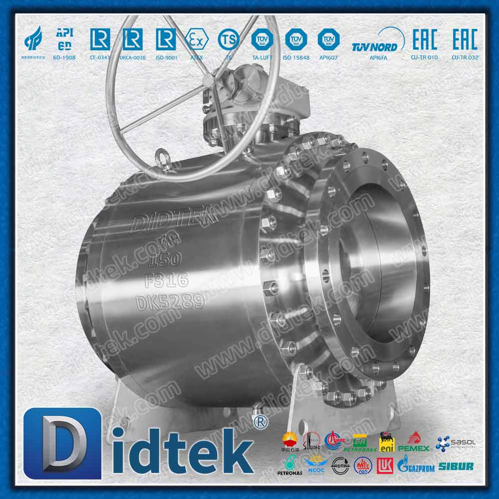 PTFE Elgiloy الهندسة البحرية FPSO F316 صمام الكرة مرتكز الدوران